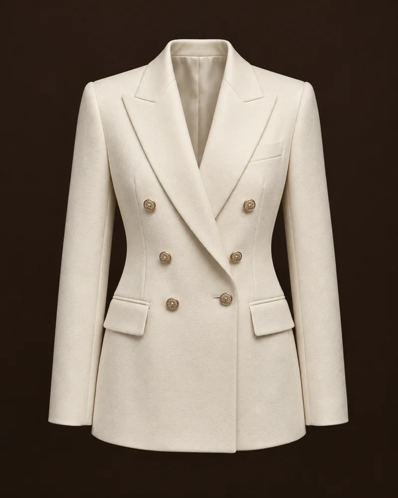 Ivory double-breasted blazer